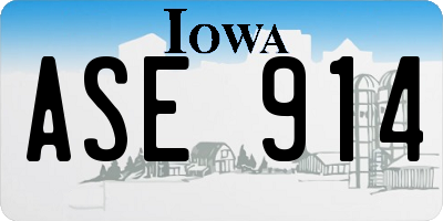 IA license plate ASE914