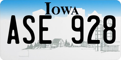 IA license plate ASE928