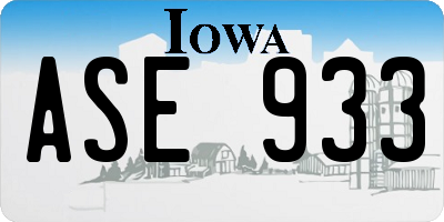 IA license plate ASE933