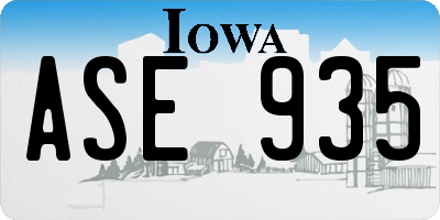 IA license plate ASE935