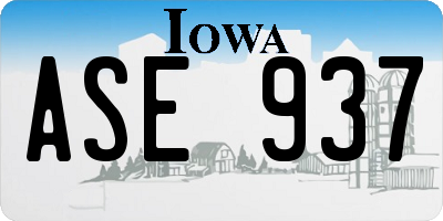 IA license plate ASE937