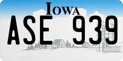IA license plate ASE939