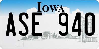 IA license plate ASE940