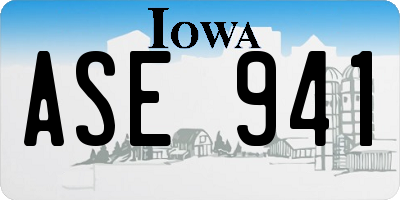 IA license plate ASE941