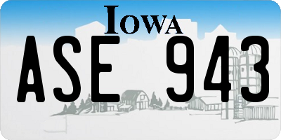 IA license plate ASE943