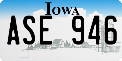 IA license plate ASE946