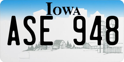 IA license plate ASE948