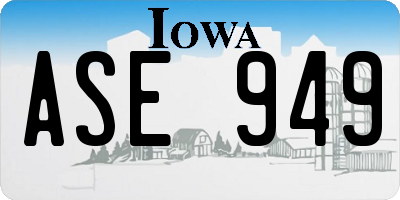 IA license plate ASE949