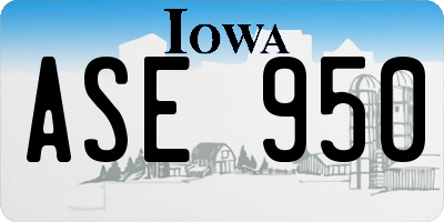 IA license plate ASE950