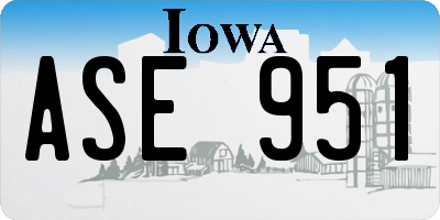 IA license plate ASE951