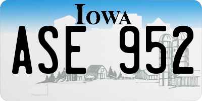 IA license plate ASE952