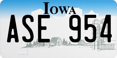 IA license plate ASE954