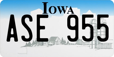 IA license plate ASE955
