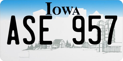 IA license plate ASE957