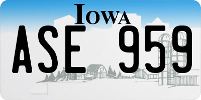 IA license plate ASE959