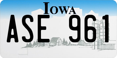 IA license plate ASE961