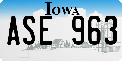 IA license plate ASE963