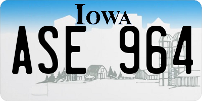 IA license plate ASE964