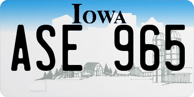 IA license plate ASE965