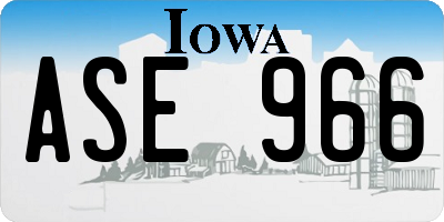 IA license plate ASE966