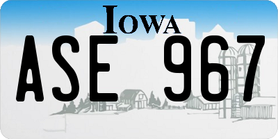 IA license plate ASE967