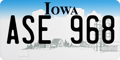 IA license plate ASE968