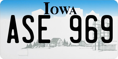 IA license plate ASE969