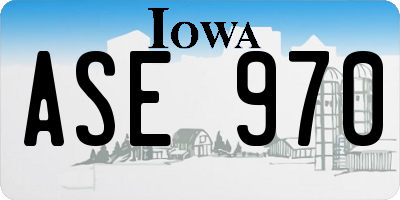 IA license plate ASE970