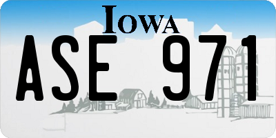 IA license plate ASE971