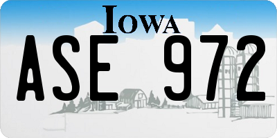 IA license plate ASE972