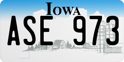 IA license plate ASE973