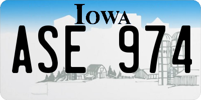 IA license plate ASE974