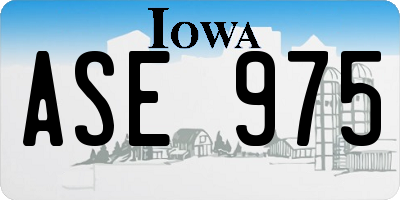 IA license plate ASE975