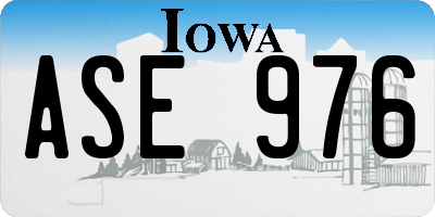 IA license plate ASE976