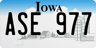 IA license plate ASE977