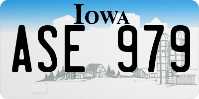 IA license plate ASE979