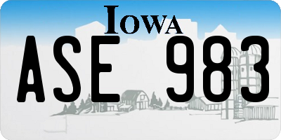 IA license plate ASE983