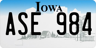 IA license plate ASE984