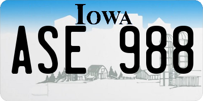 IA license plate ASE988