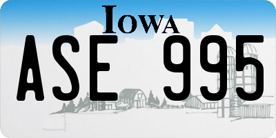 IA license plate ASE995