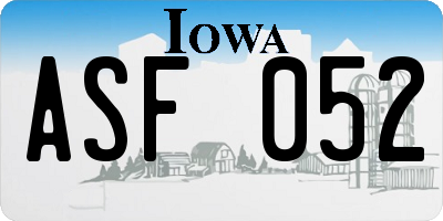 IA license plate ASF052