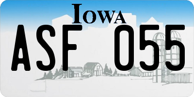 IA license plate ASF055