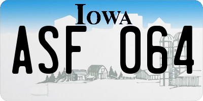 IA license plate ASF064