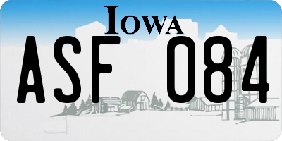 IA license plate ASF084