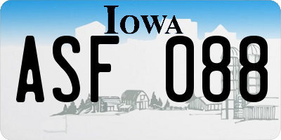 IA license plate ASF088