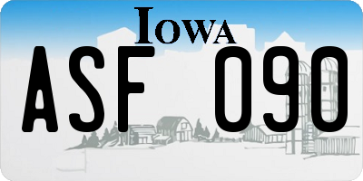 IA license plate ASF090