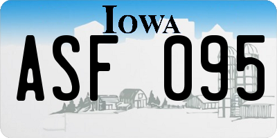 IA license plate ASF095