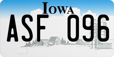 IA license plate ASF096