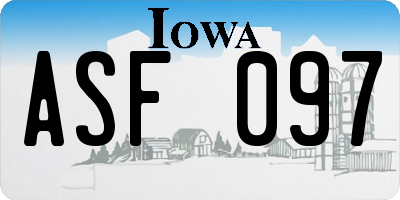 IA license plate ASF097