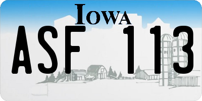 IA license plate ASF113